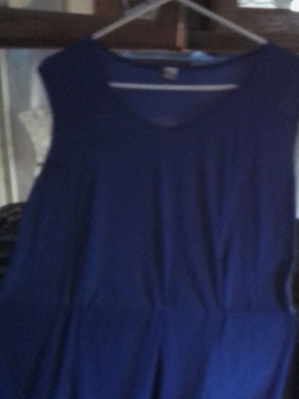 Sleeveless Blue Women's Scoop Neck Top